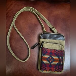 Pendleton Canvas And Wool Print Crossbody Bag